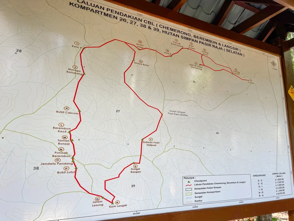 Peta Laluan Pendakian Chemerong Berembun Langsir (CBL)